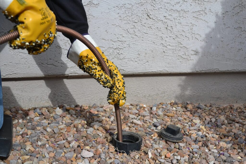 drain cleaning cleanout outdoors
