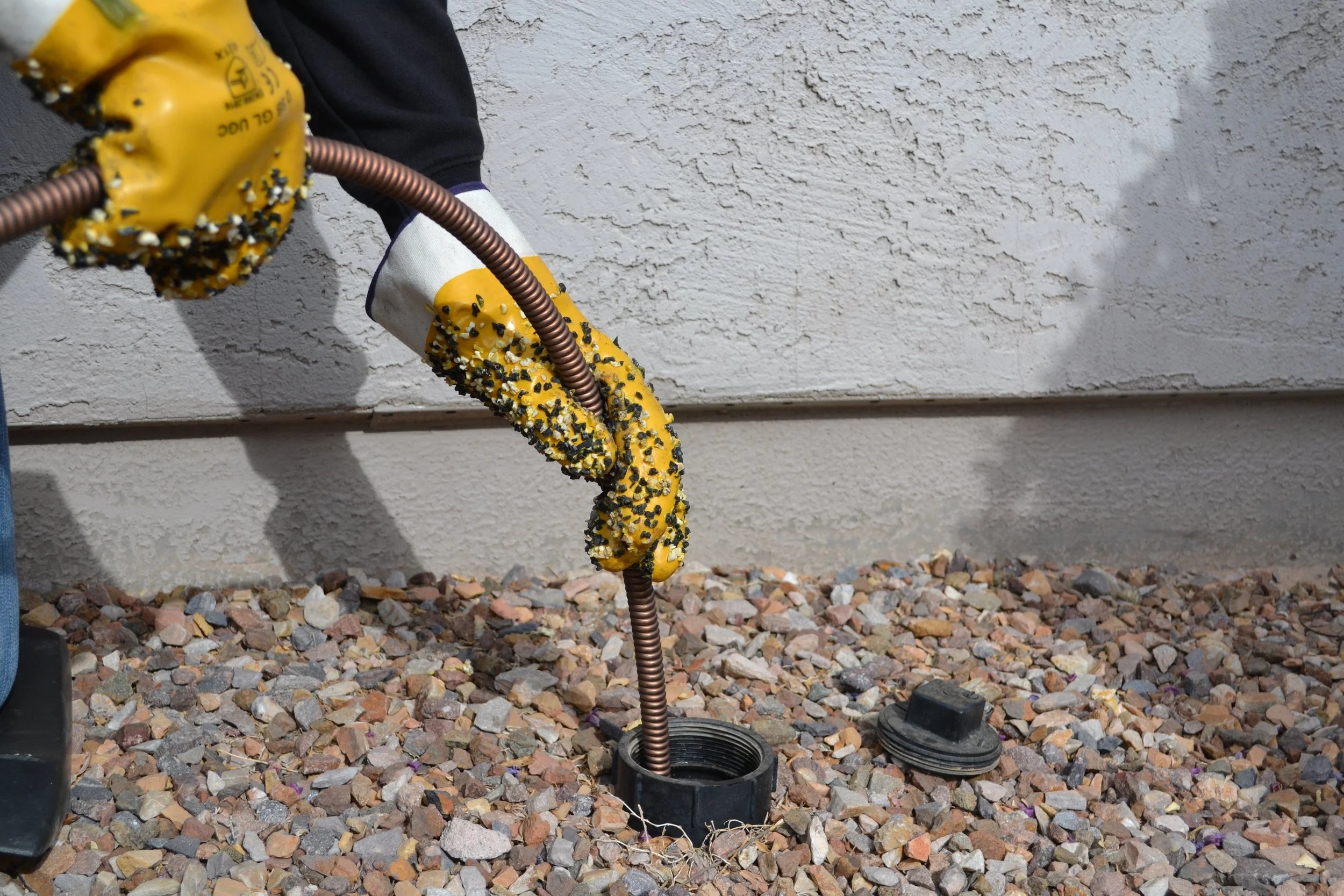 drain cleaning cleanout outdoors