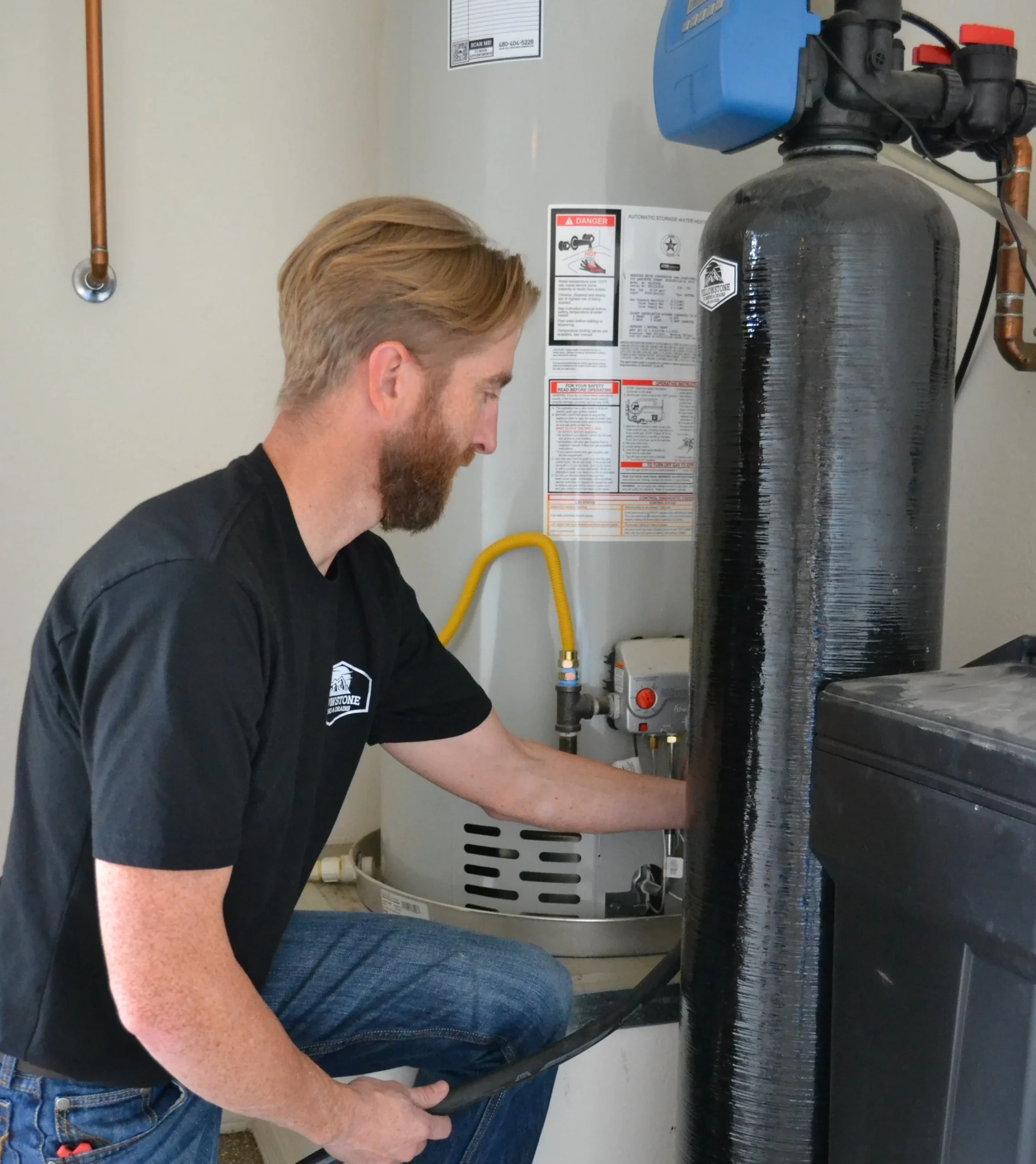 water softener install and plumber after product was installed